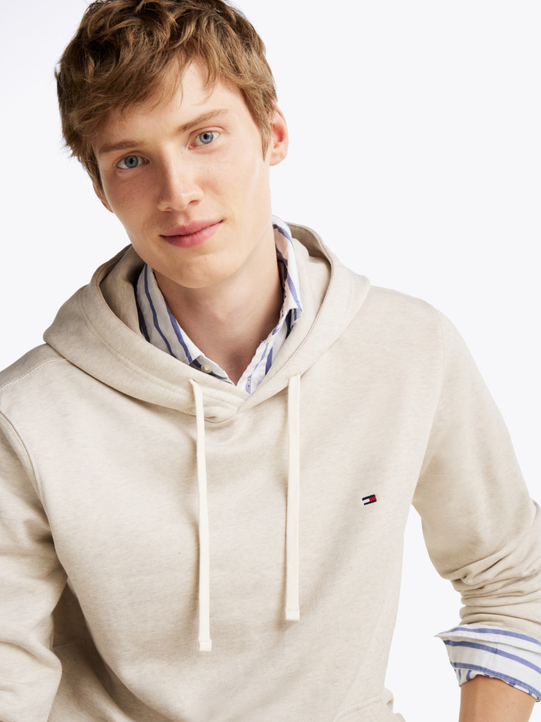 Beige Flag Embroidery Terry Hoody  Men