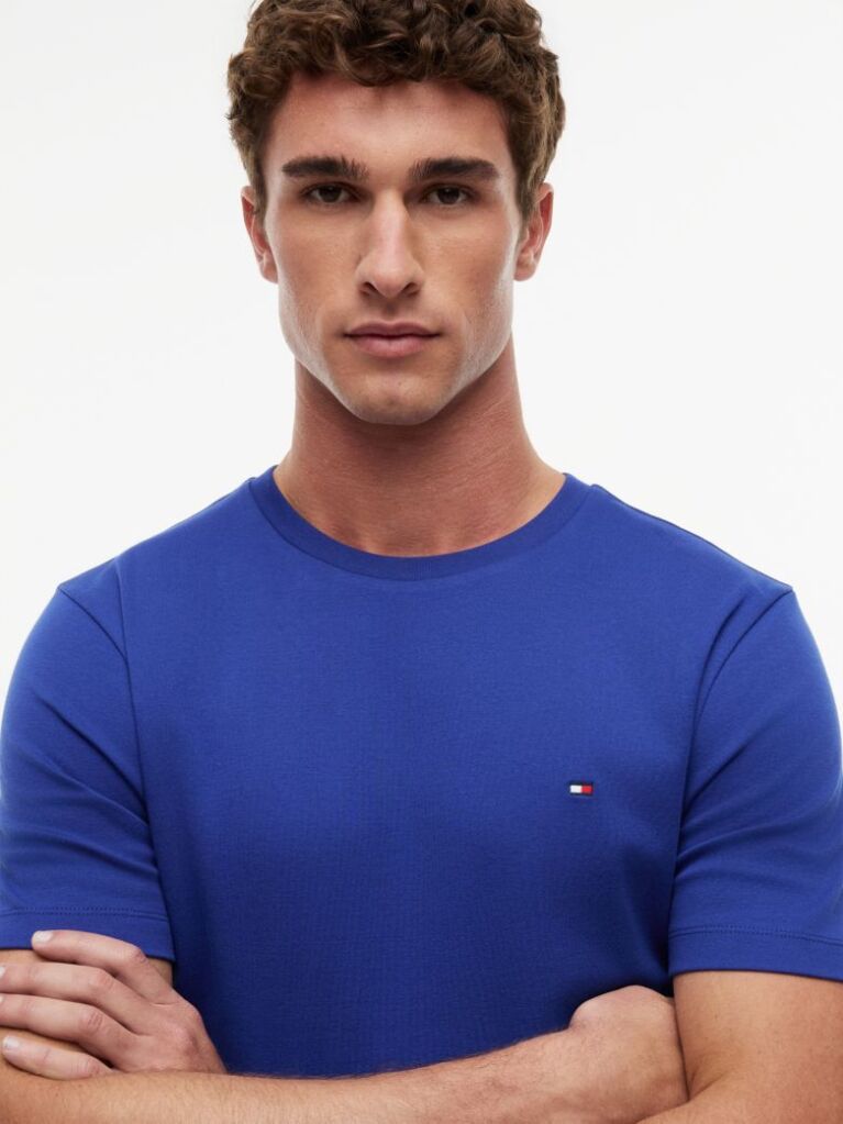 Blue Tricou Din Tricotaj Interlock  Barbati