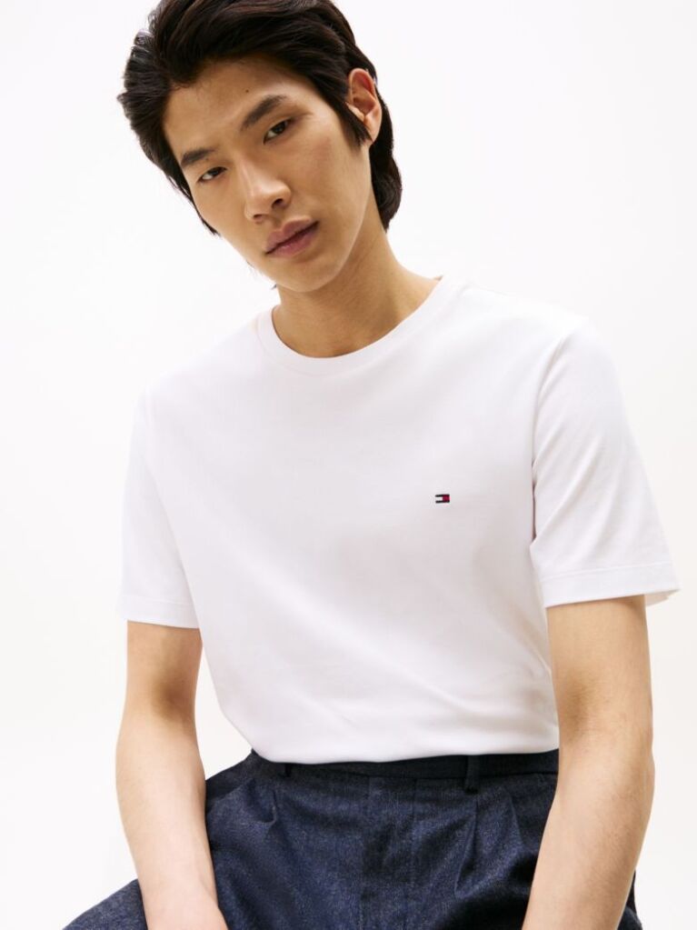 White Interlock Knit T-Shirt  Men