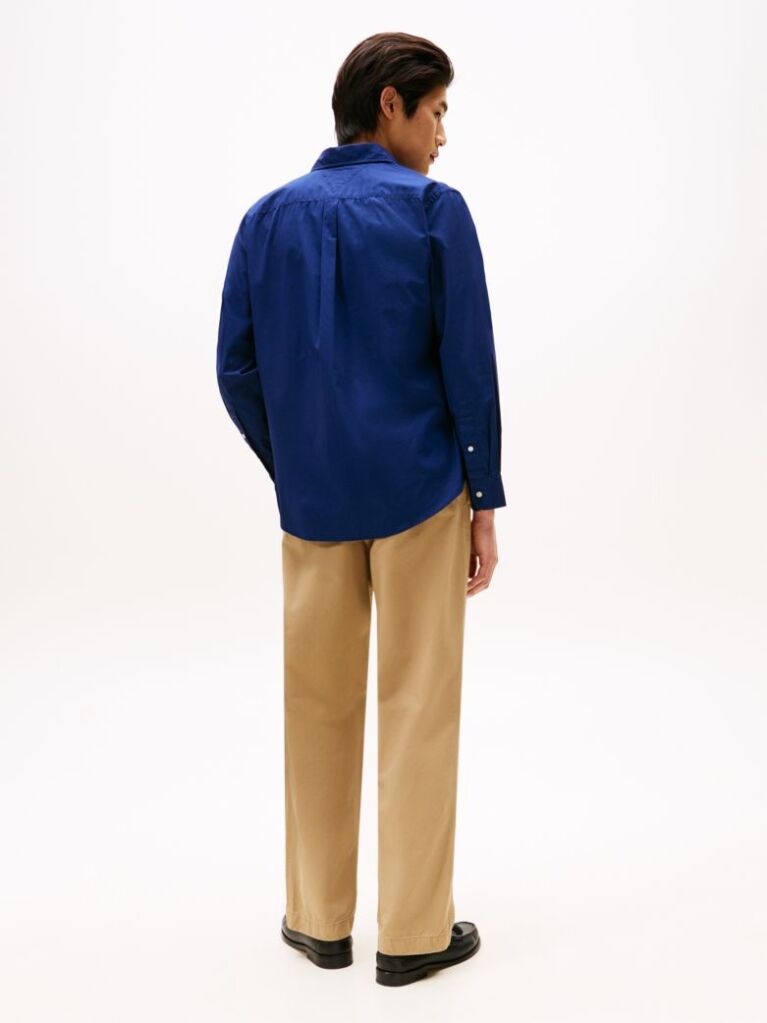 Blue Camasa Poplin Th Flex Cu Croiala Regular  Barbati