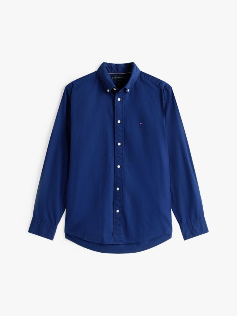 Blue Camasa Poplin Th Flex Cu Croiala Regular  Barbati
