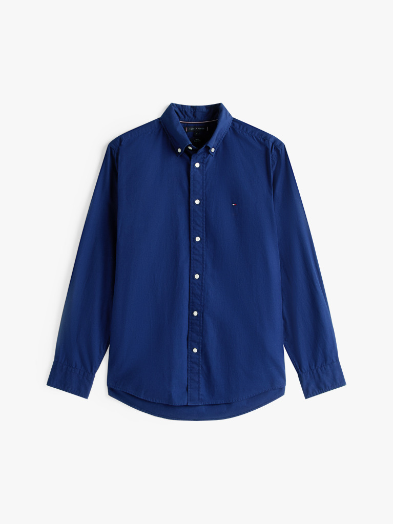 Blue Camasa Poplin Th Flex Cu Croiala Regular  Barbati