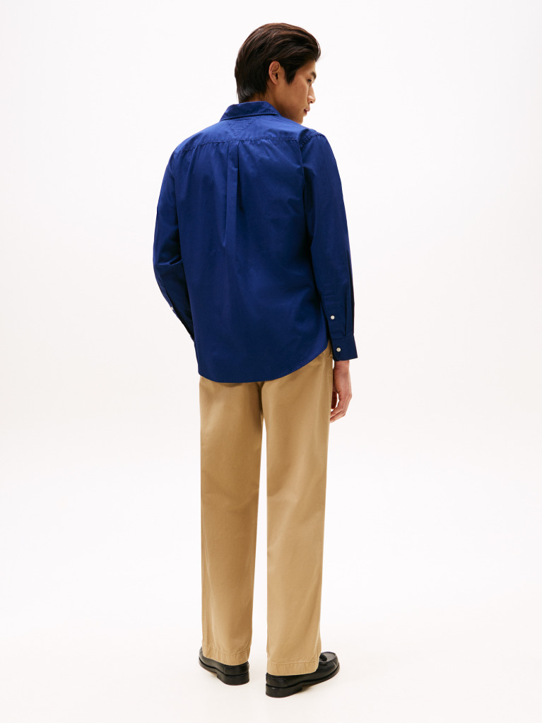 Blue Camasa Poplin Th Flex Cu Croiala Regular  Barbati