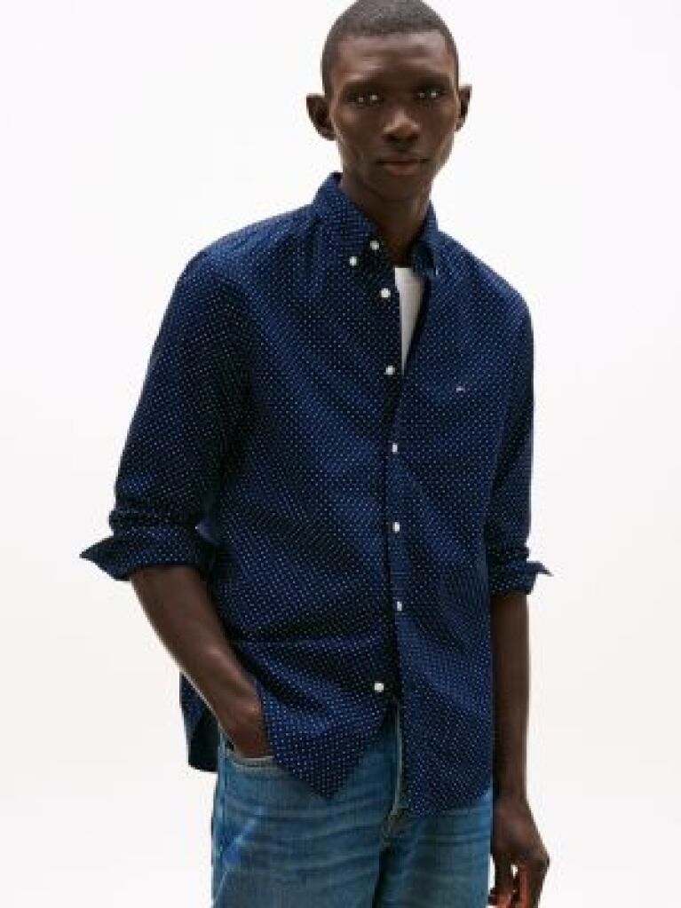 Blue Camasa Th Flex Regular Fit Polka Dot  Barbati