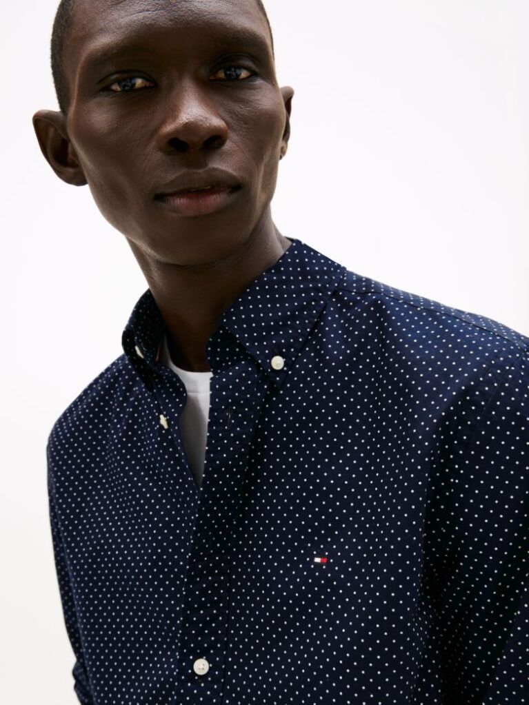 Blue Camasa Th Flex Regular Fit Polka Dot  Barbati