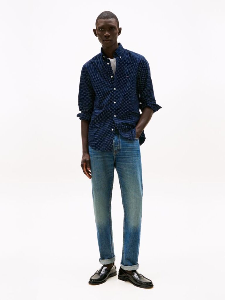 Blue Camasa Th Flex Regular Fit Polka Dot  Barbati