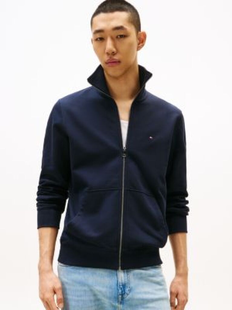 Blue Terry Zip-Thru Sweatshirt  Men