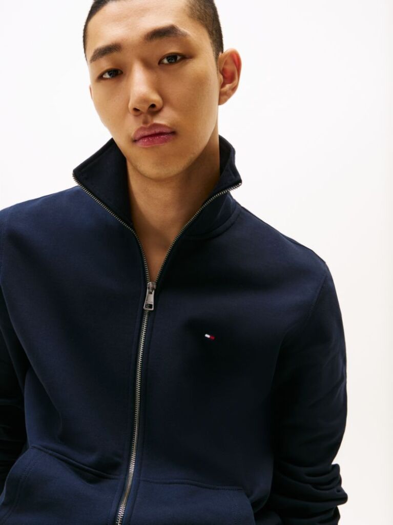 Blue Terry Zip-Thru Sweatshirt  Men