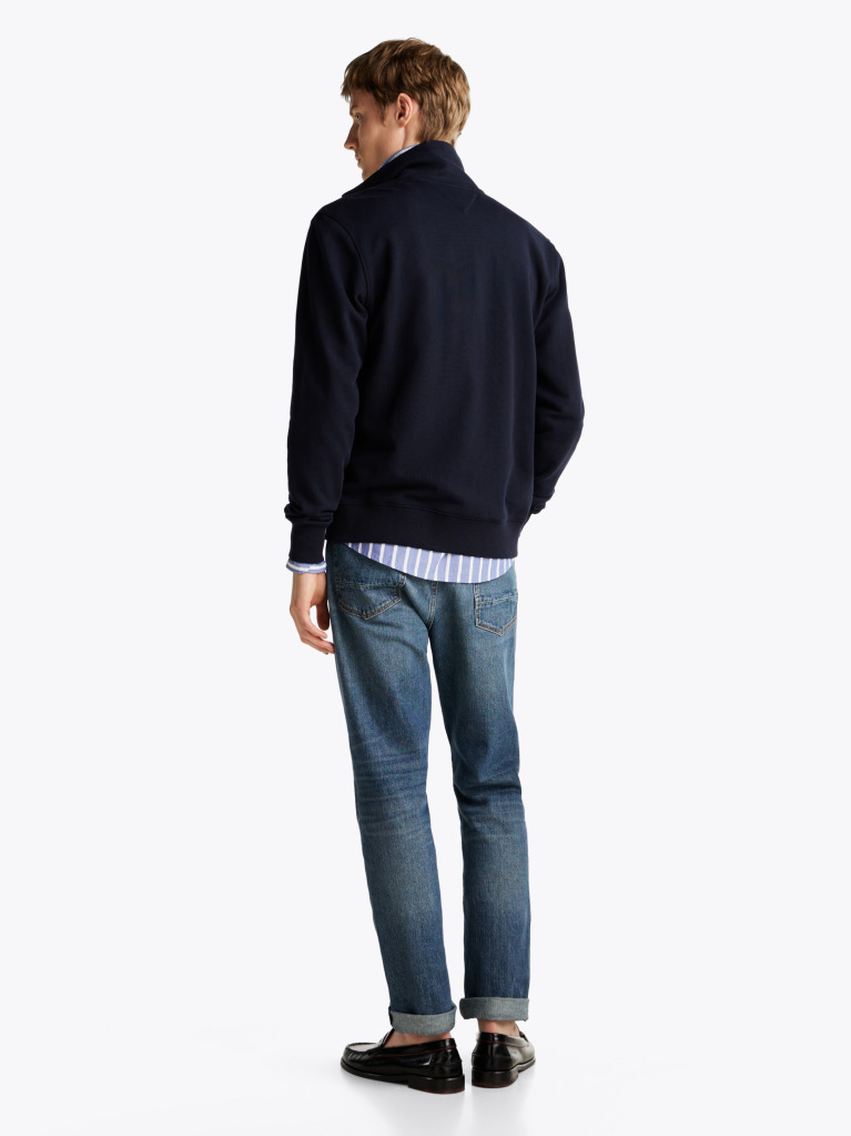 Blue Terry Zip-Thru Sweatshirt  Men
