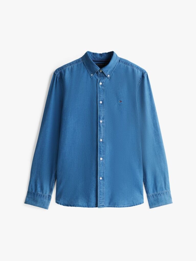 Blue Camasa Chambray Regular Fit  Barbati