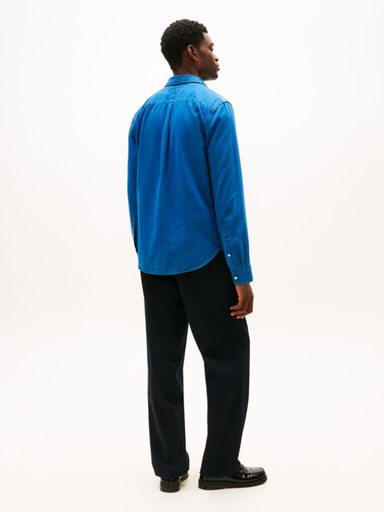 Blue Camasa Chambray Regular Fit  Barbati
