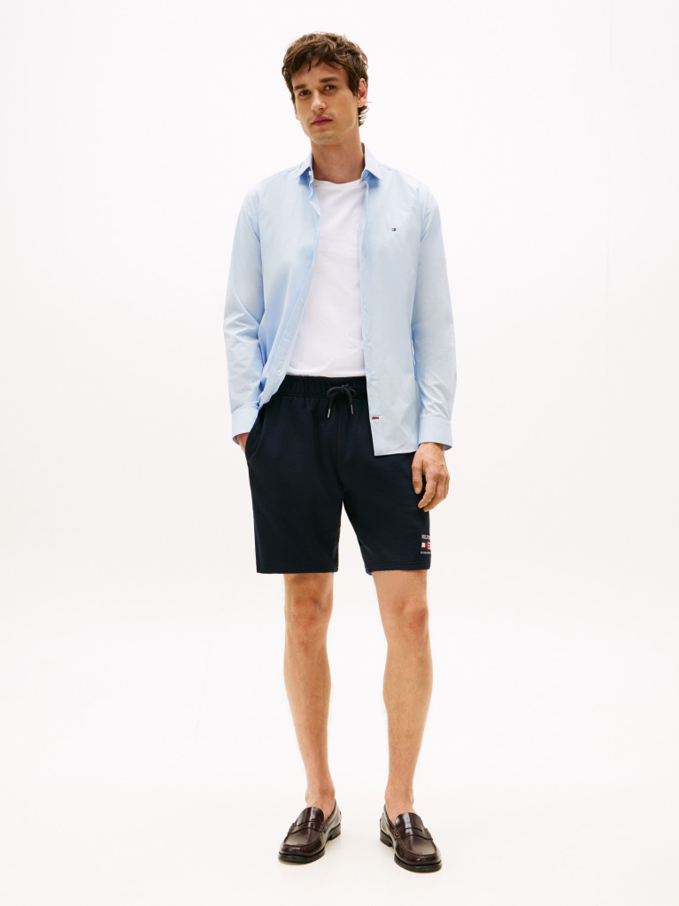 Blue Flex Slim Fit Poplin Shirt  Men