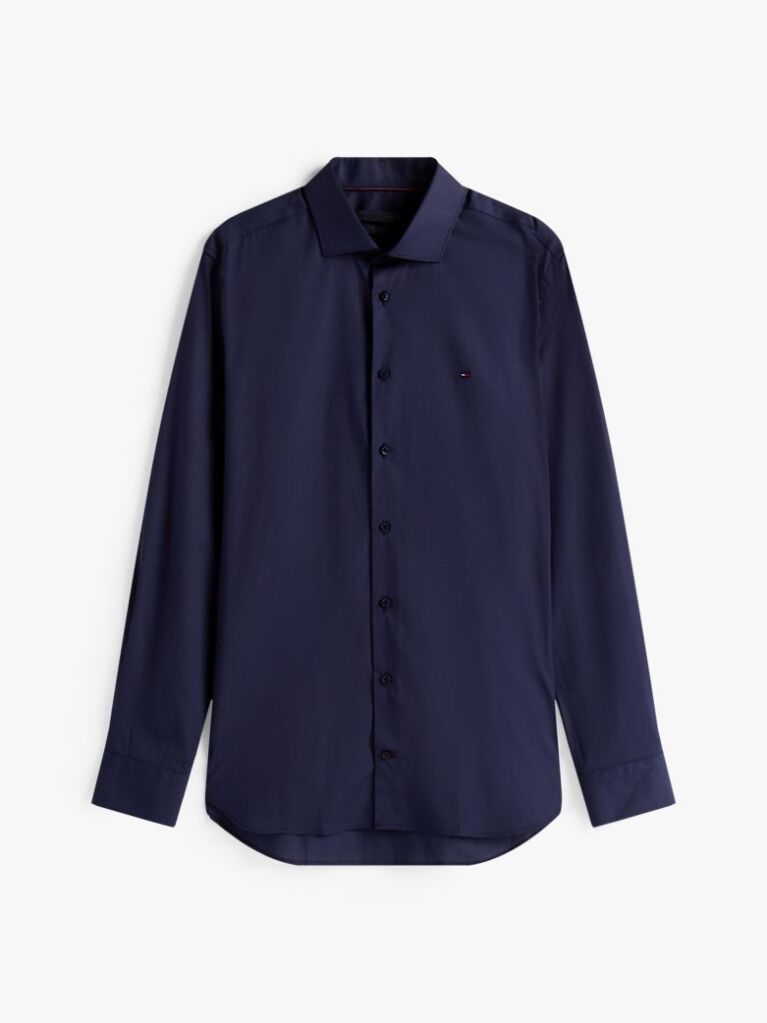 Blue Flex Slim Fit Poplin Shirt  Men