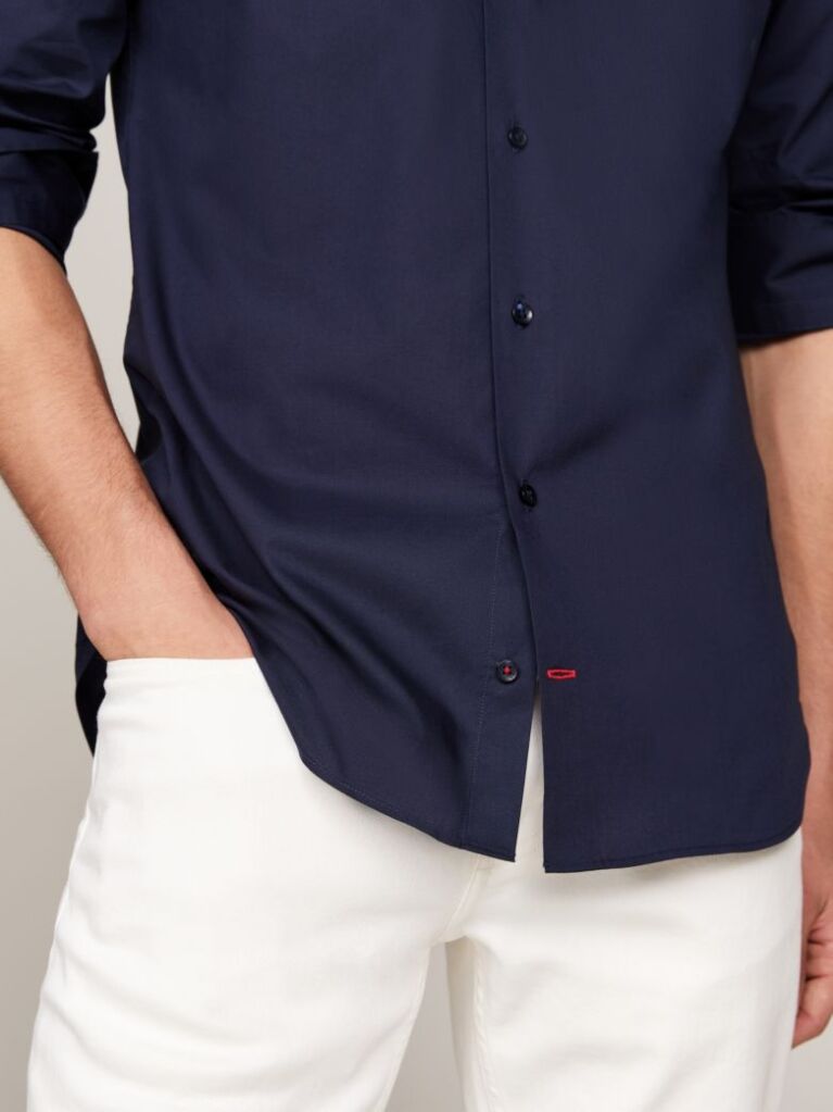 Blue Flex Slim Fit Poplin Shirt  Men