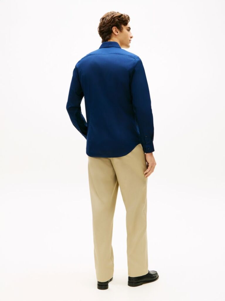 Blue Flex Slim Fit Poplin Shirt  Men