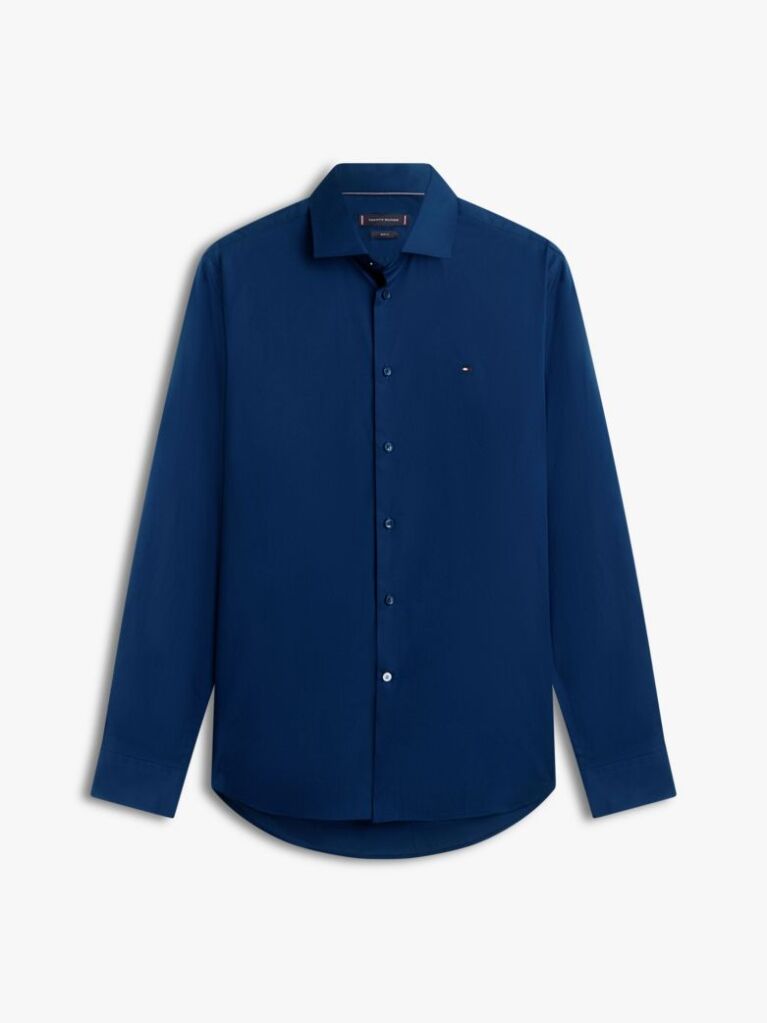 Blue Flex Slim Fit Poplin Shirt  Men