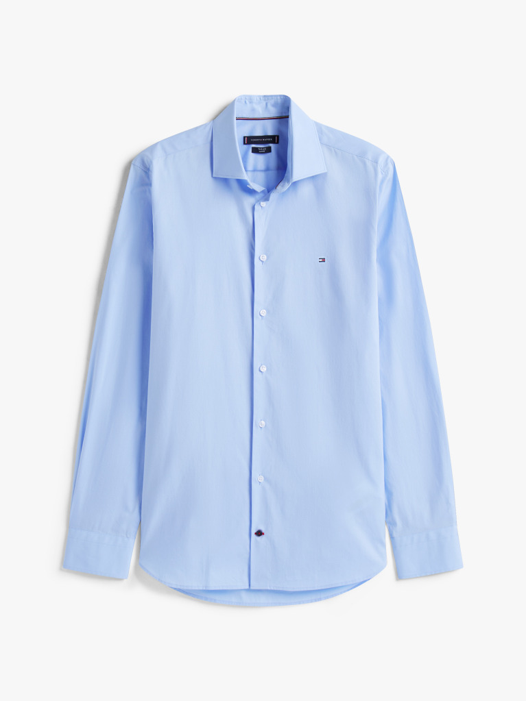 Blue Camasa Flex Slim Fit Din Poplin   Barbati