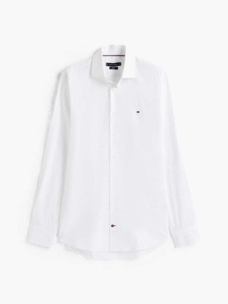 White Flex Slim Fit Poplin Shirt  Men