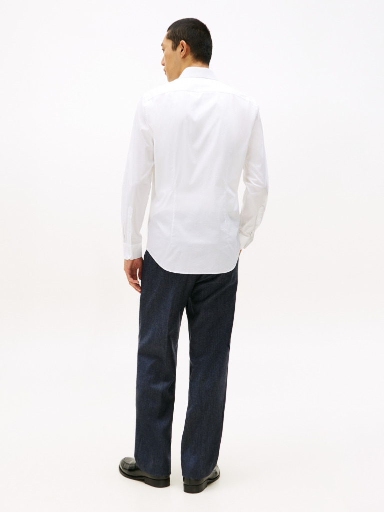 White Flex Slim Fit Poplin Shirt  Men