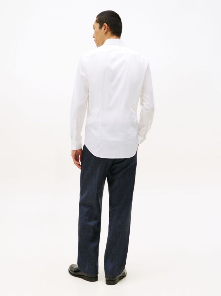 White Flex Slim Fit Poplin Shirt  Men