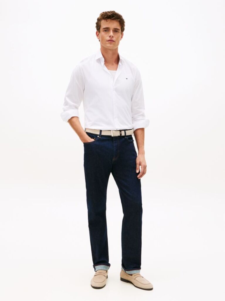 White Flex Slim Fit Poplin Shirt  Men