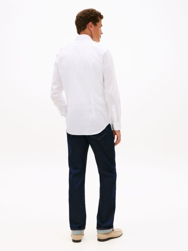 White Flex Slim Fit Poplin Shirt  Men