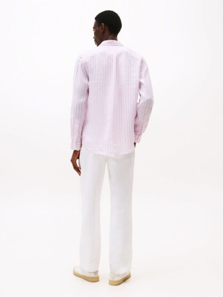 Multi Regular Fit Stripe Linen Shirt  Men