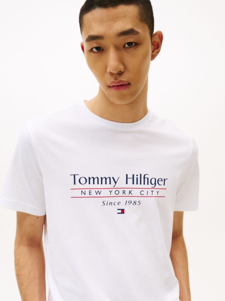 White Logo Crew Neck T-Shirt  Men