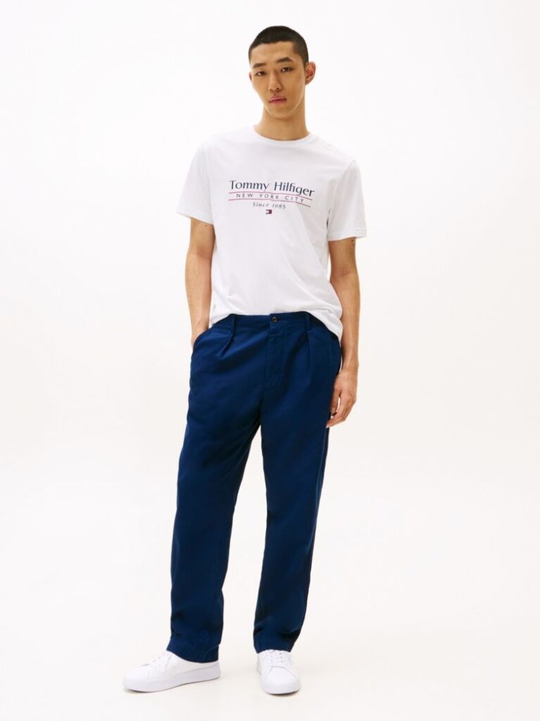 White Logo Crew Neck T-Shirt  Men
