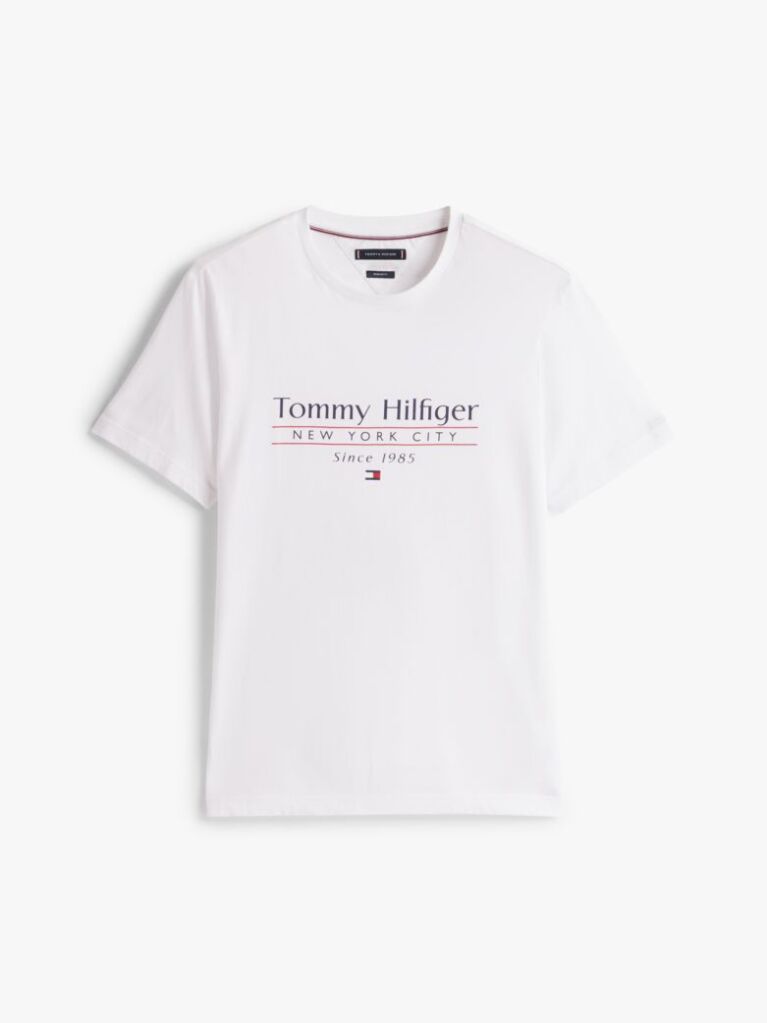 White Logo Crew Neck T-Shirt  Men