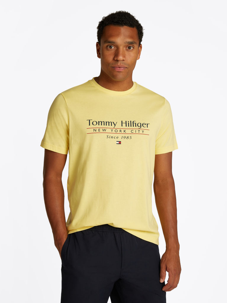 Yellow Logo Crew Neck T-Shirt  Men