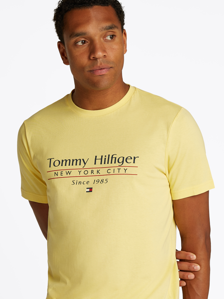 Yellow Logo Crew Neck T-Shirt  Men