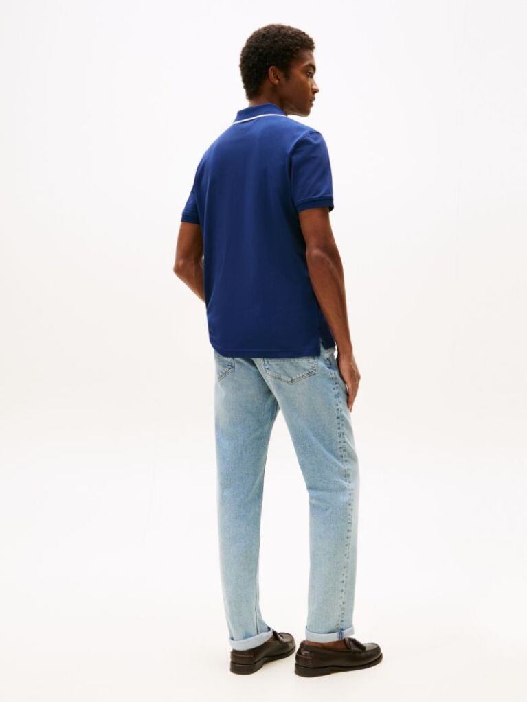 Blue Performance Tipped Regular Polo  Men