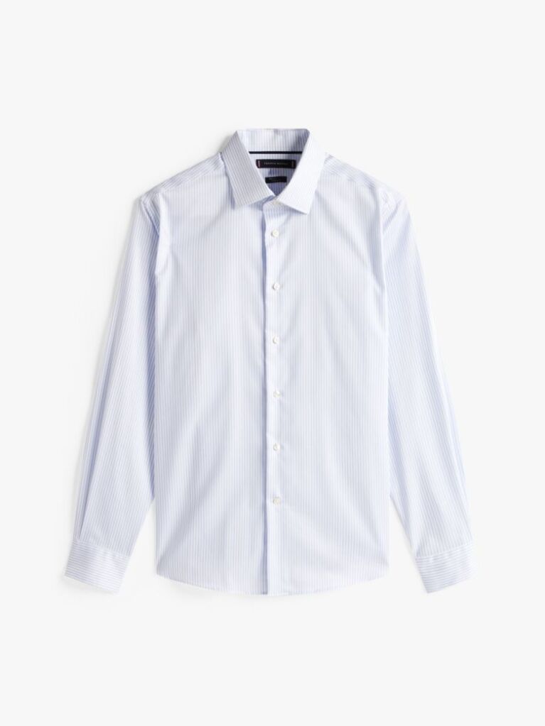 Blue Smart Casual Regular Fit Stripe Shirt  Men