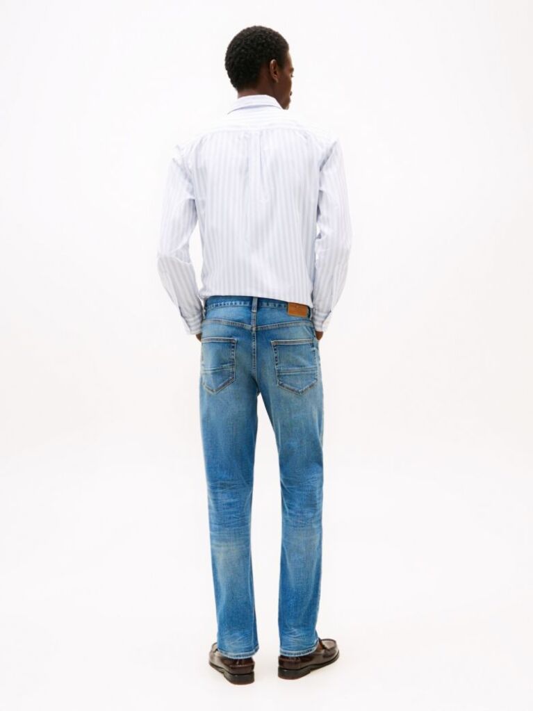 Blue Jeans Drepti Cu Aspect Vintage  Barbati