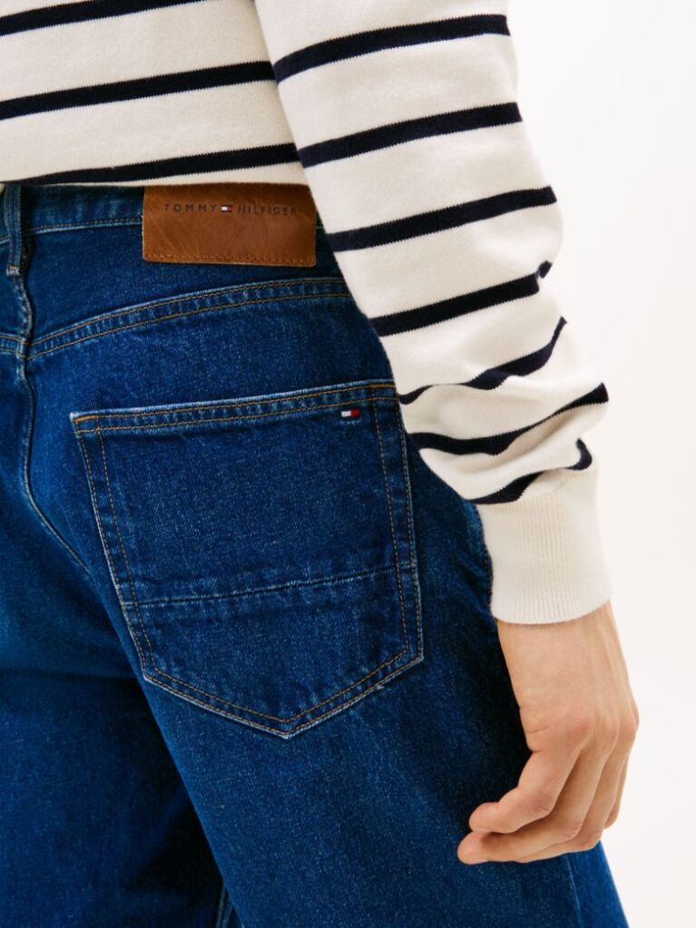 Blue Jeans Drepti Cu Aspect Uzat  Barbati