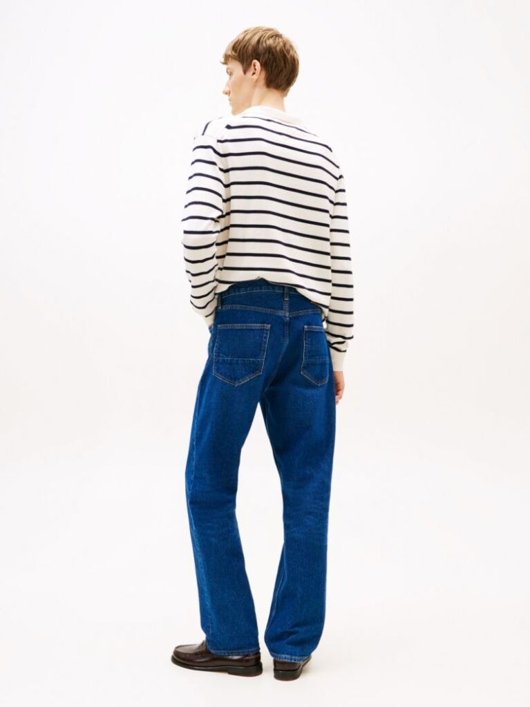 Blue Jeans Drepti Cu Aspect Uzat  Barbati