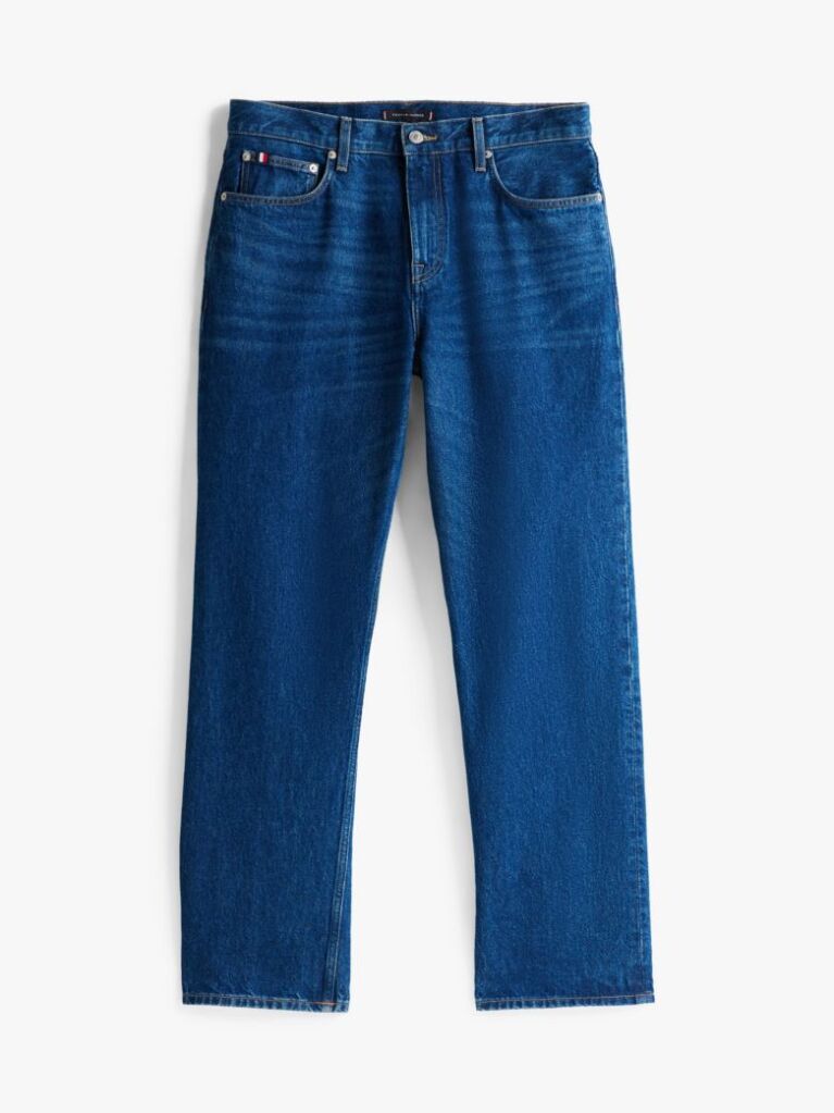 Blue Jeans Drepti Cu Aspect Uzat  Barbati