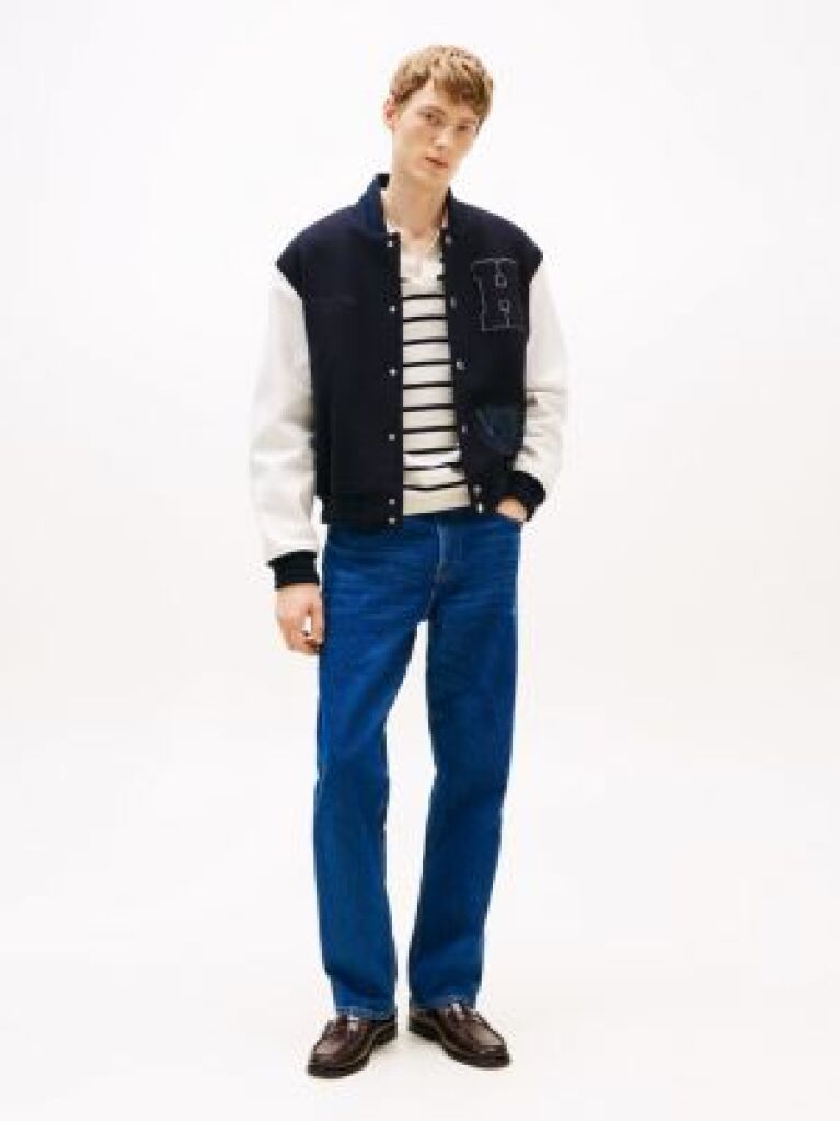 Blue Jeans Drepti Cu Aspect Uzat  Barbati