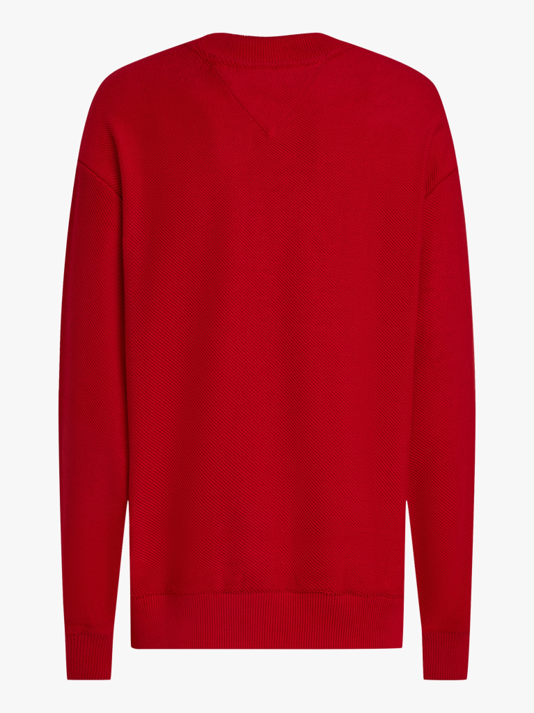Rosu Bluza Boxy Cu Guler Rotund  Barbati