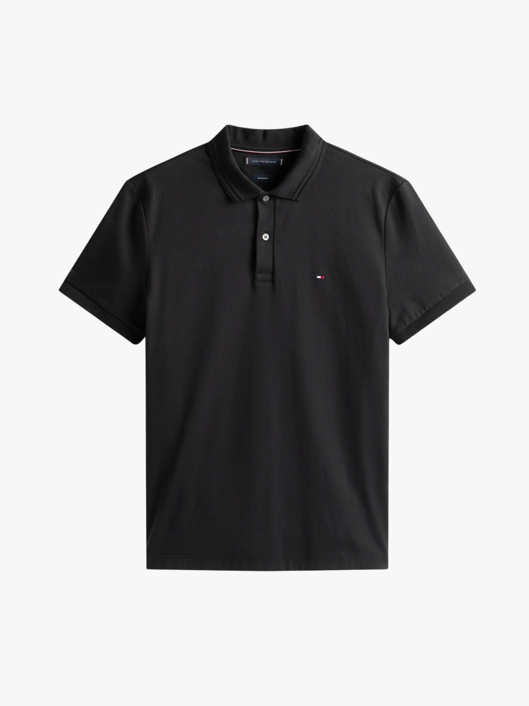 Negru Polo Regular Cu Interlock De Lux  Barbati