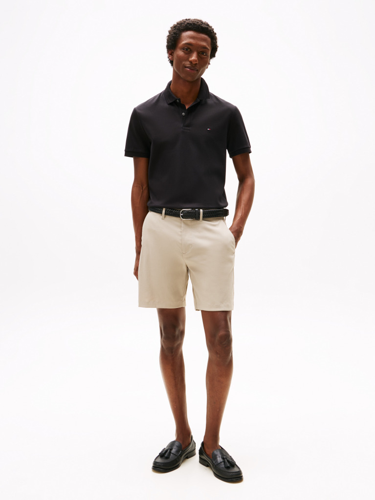 Negru Polo Regular Cu Interlock De Lux  Barbati