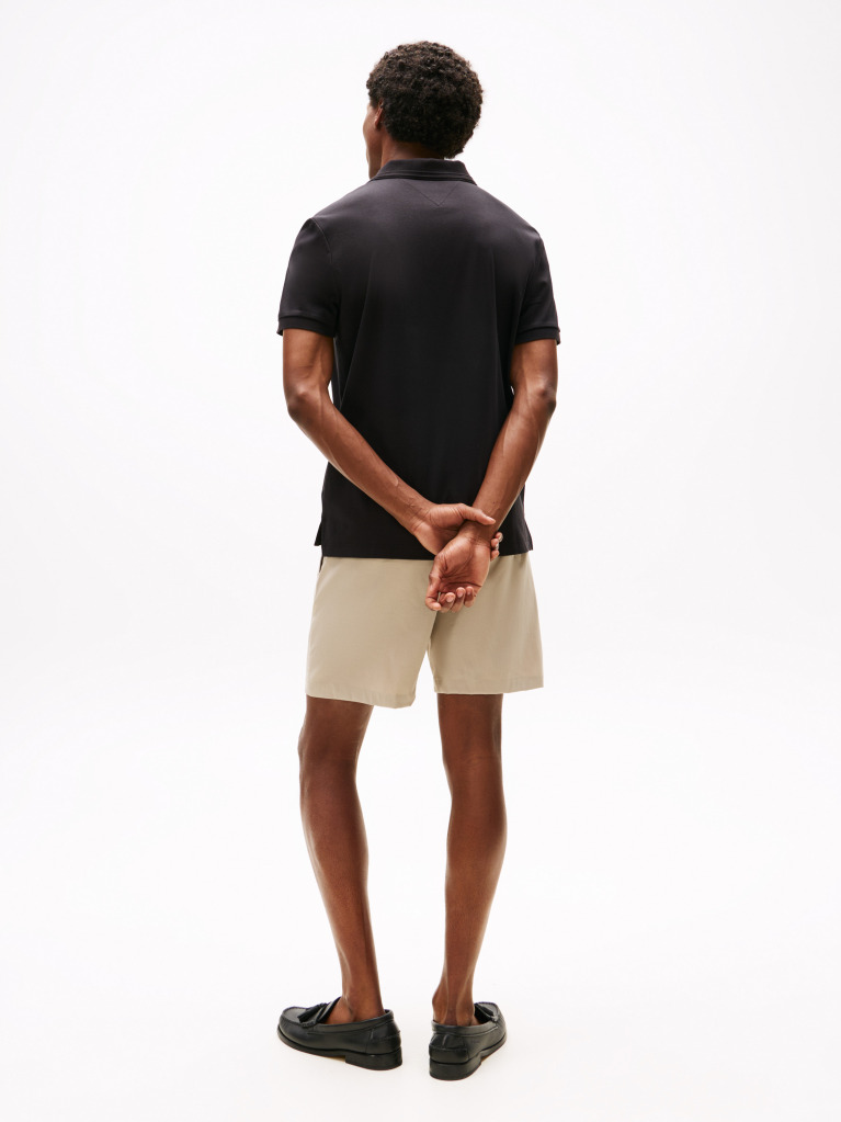 Negru Polo Regular Cu Interlock De Lux  Barbati