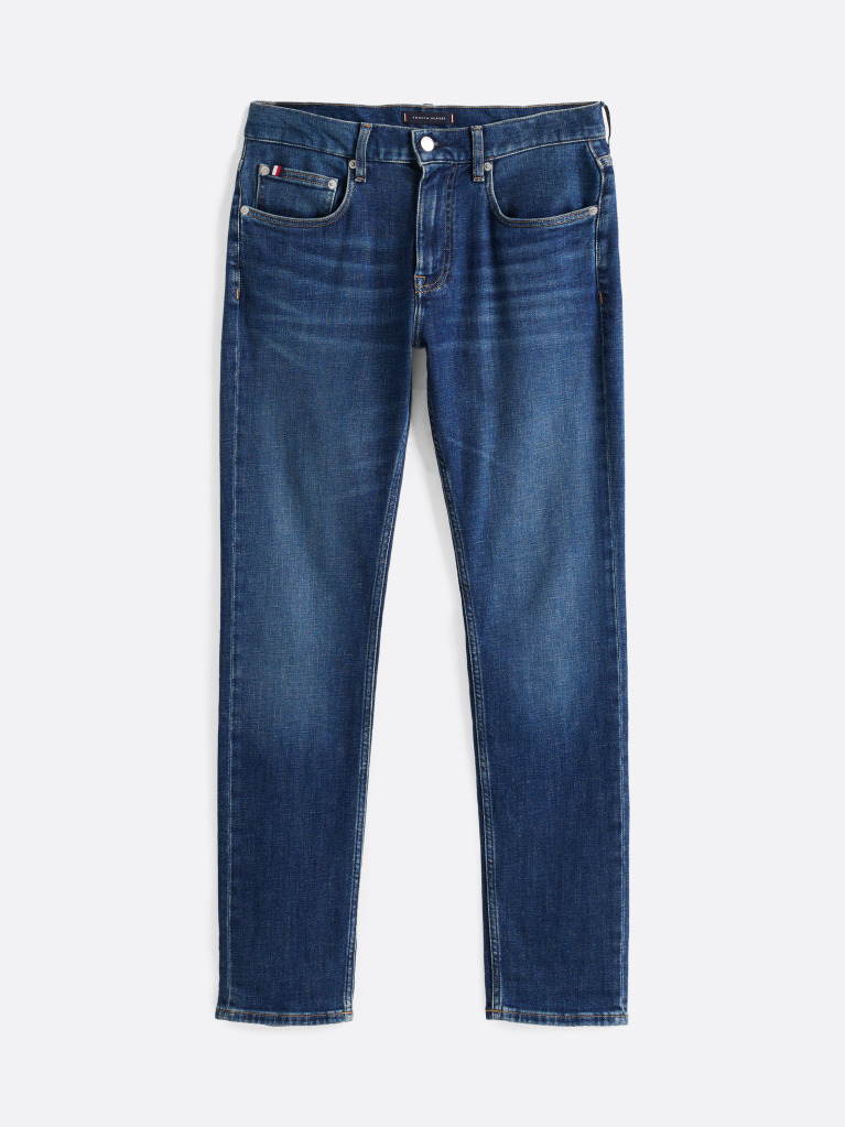 Blue Denton Whiskered Straight Leg Jeans  Men