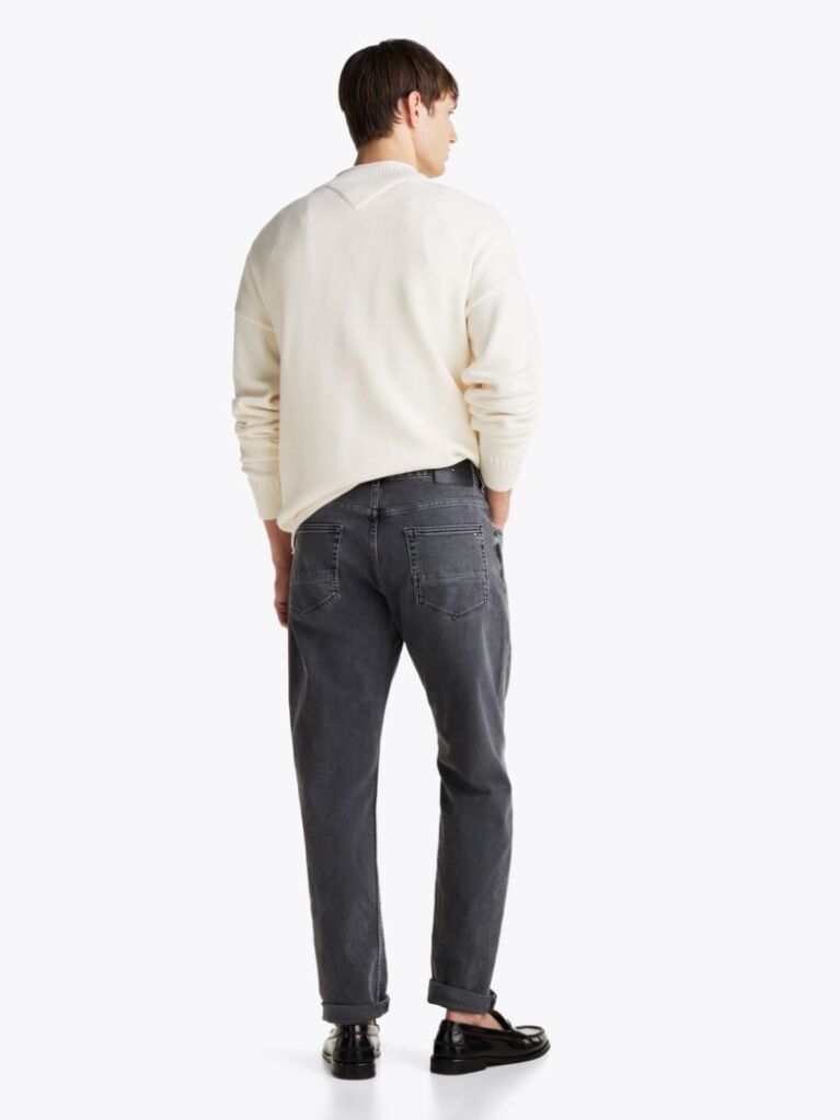 Gri Jeans Drept Cu Picior Conic Whiskered  Barbati