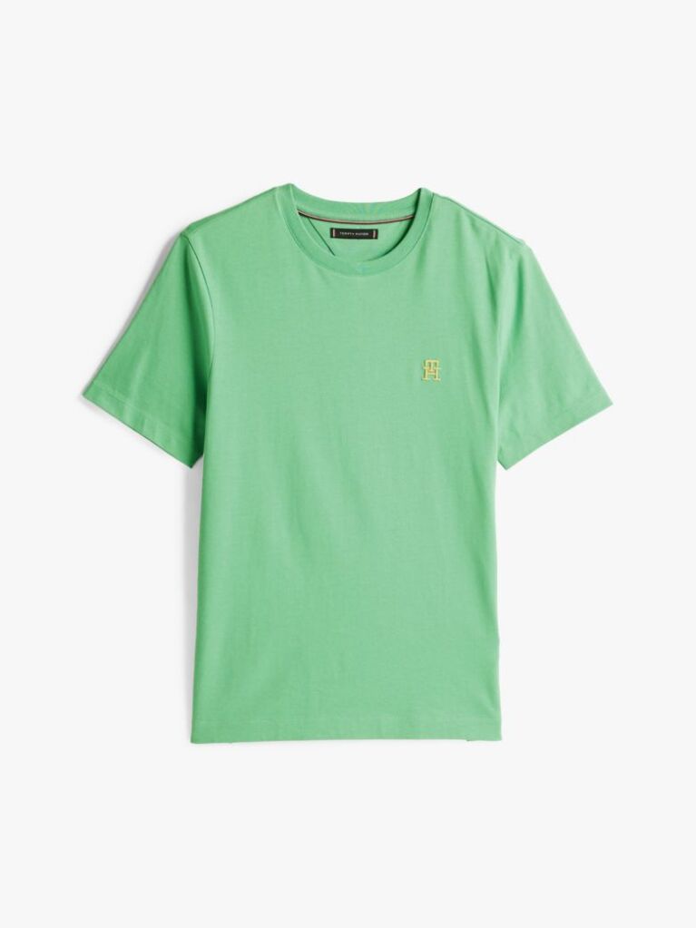 Verde Tricou Cu Broderie Th Monogram Contrastanta  Barbati