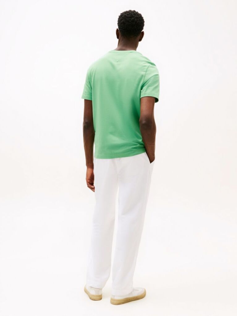 Verde Tricou Cu Broderie Th Monogram Contrastanta  Barbati