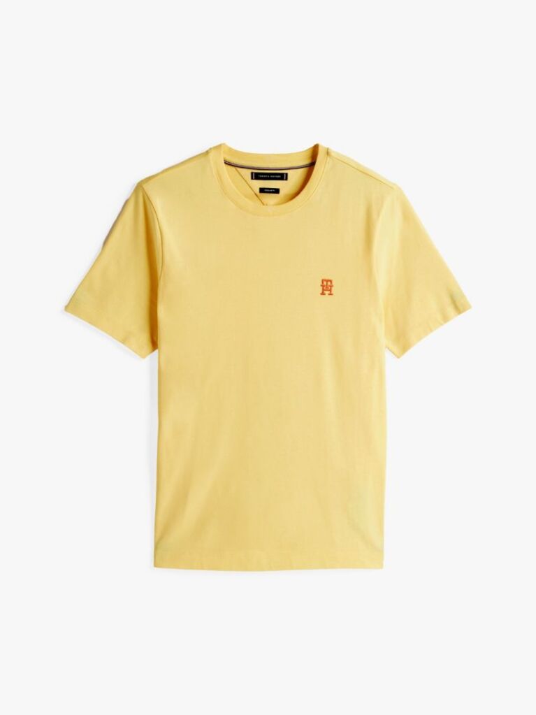 Galben Tricou Cu Broderie Th Monogram Contrastanta  Barbati