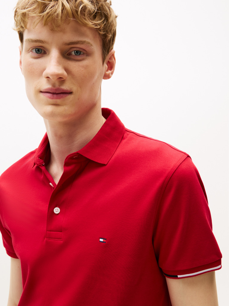 Rosu Tricou Polo Slim Fit Signature  Barbati