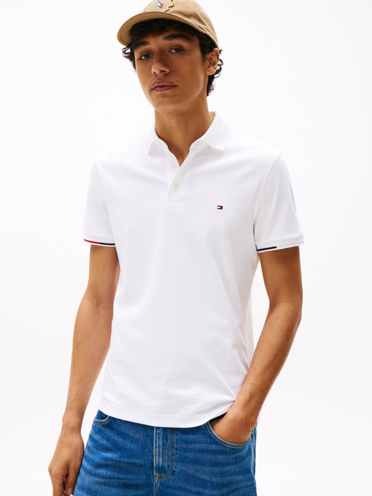 Alb Tricou Polo Slim Fit Signature  Barbati